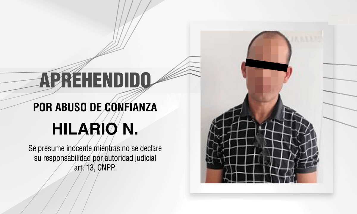 Aprehende PGJE a imputado por abuso de confianza